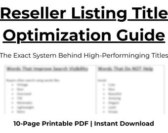 Reseller Listing Title Optimization Guide | SEO Keywords for Poshmark eBay Depop | Write Better Titles That Get Found PDF