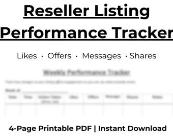 Reseller Listing Performance Tracker | Track Likes, Offers, Views & Sales | Poshmark eBay Seller Analytics PDF