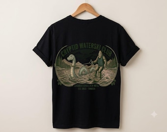 Cryptid Waterski Club PNG | Bigfoot Loch Ness Monster Retro Graphic (Digital Download)