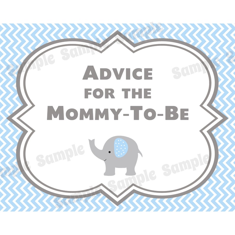 Elephant Baby Shower Words of Wisdom Cards Advice Cards Etsy