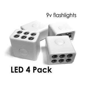 4 Pack of LED Flashlights, Push Button On/Off. SDAFE Candle Replacement