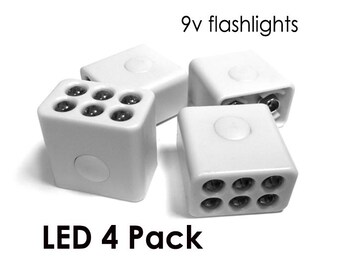4 Pack of LED Flashlights, Push Button On/Off. SDAFE Candle Replacement
