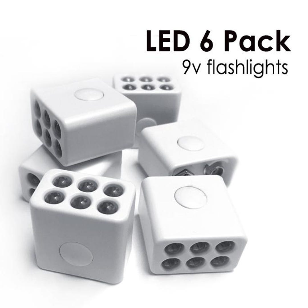 Light Flash Button 6 Pack of LED Flashlights, Push Button On/off. Safe Candle Replacement ...