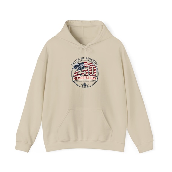 250 Memorial Day Emblem Hoodie | Patriotic Flag Design