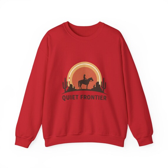 Quiet Frontier Crewneck Sweatshirt | Cowboy Chic, Minimalist Desert Sunset