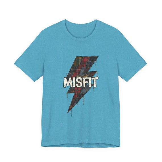 Plaid Lightning Bolt Misfit T-Shirt | grunge shirt, 90's rock revival