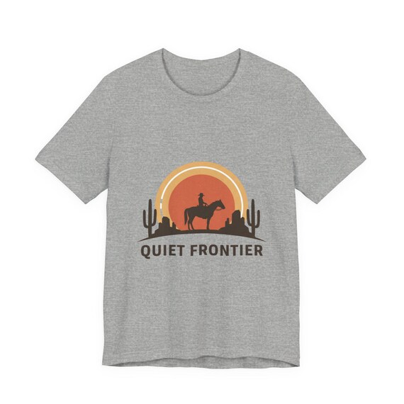 Quiet Frontier Cowboy Chic T-Shirt | Western Minimalism, Desert Sunset Tee