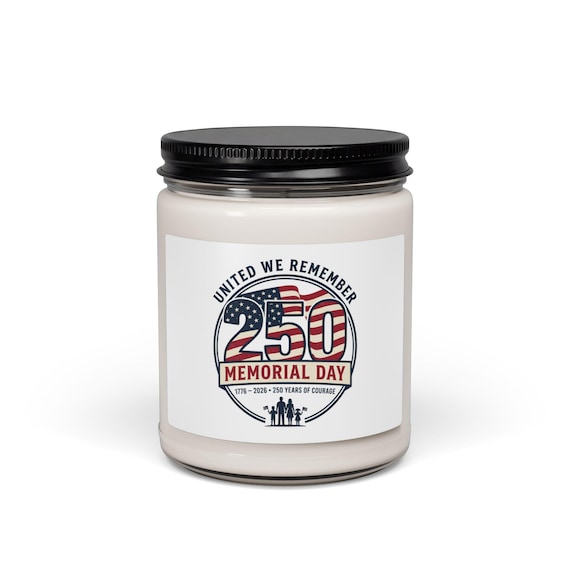 USA 250 Memorial Day Soy Candle | 1776–2026 Vintage Distressed Americana