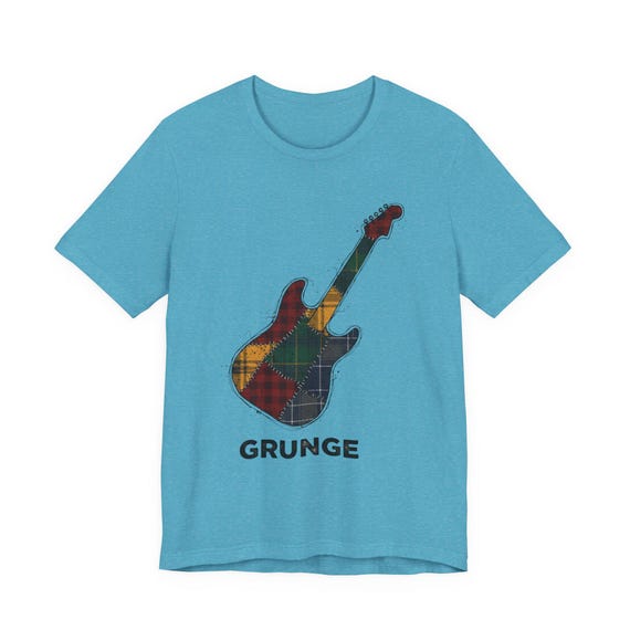 Plaid Guitar Grunge Shirt | 90s Rock Revival, flannel aesthetic