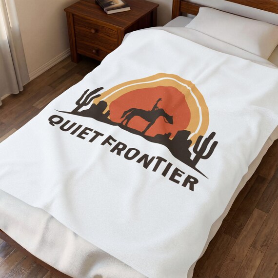 Quiet Frontier Velveteen Blanket | Cowboy Chic, desert sunset western décor