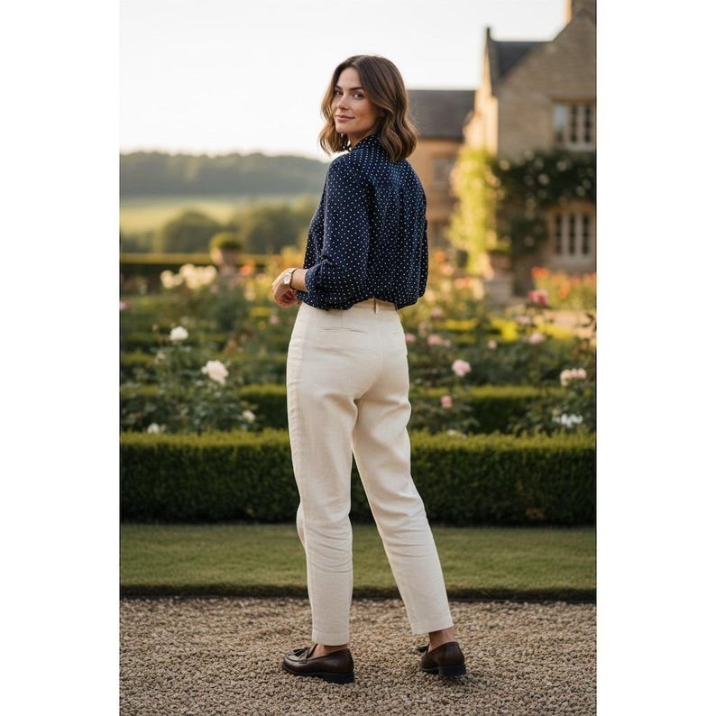 Country Sophisticates Pendleton Camisa de mujer talla S, azul con lunares y botones, estilo vintage imagen 2