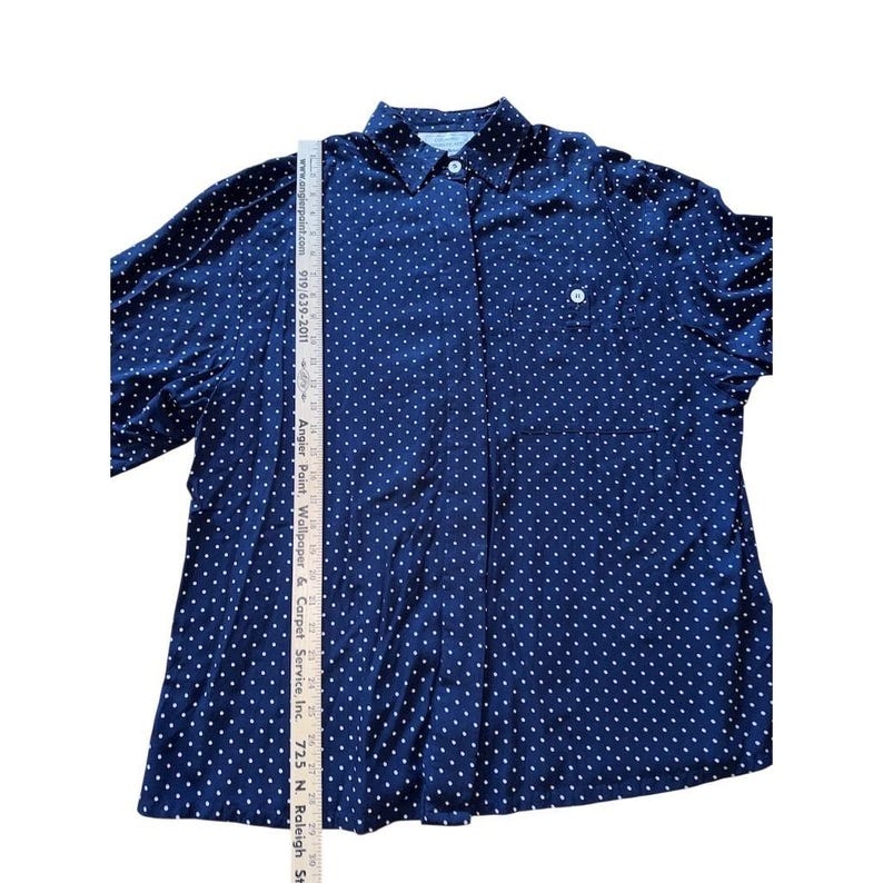Country Sophisticates Pendleton Camisa de mujer talla S, azul con lunares y botones, estilo vintage imagen 8