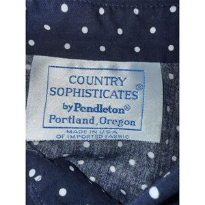 Country Sophisticates Pendleton Camisa de mujer talla S, azul con lunares y botones, estilo vintage imagen 4