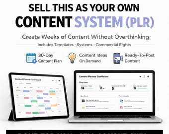 Social Media Content System PLR | Plan, Schedule & Grow Accounts | Digital Product to Resell