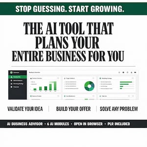 AI Business Advisor App | PLR Digital Dashboard | Side Hustle Tool | Interactive Web App