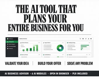 AI Business Advisor App | PLR Digital Dashboard | Side Hustle Tool | Interactive Web App