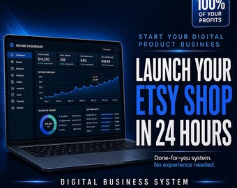 Launch an Etsy Shop in 24 Hours | MRR PLR Digital Products & Listings | Sell on Etsy