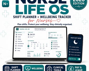 Student Nurse Planner App PLR | Interactive Shift & Income Tracker | NMC Revalidation + Nurse Tool