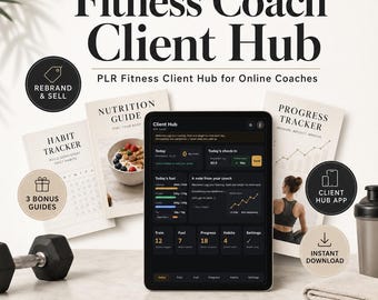 Fitness Coach Client Tracker App | Personal Trainer Workout & Progress Planner | PLR Resell Rights | HTML