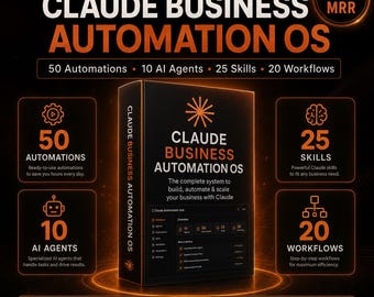 Claude AI Business Automation Bundle | AI Agent Skills, Pro Workflows & Code Integration | Resell Rights