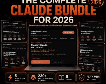 Master Claude AI Bundle, Claude Prompts, Skills Library & Automation Kit, Resell Rights