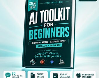 AI Tools for Beginners PLR | ChatGPT Claude Gemini Midjourney Guide | Interactive App & PDFs eBooks
