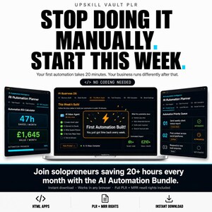 AI Automation Planner Bundle | PLR Digital Products | Business Automation Tools & Workflow System