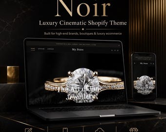Shopify Theme PLR & MRR, Luxury Jewellery Shopify Template, Ecommerce Store Design, Resell Rights