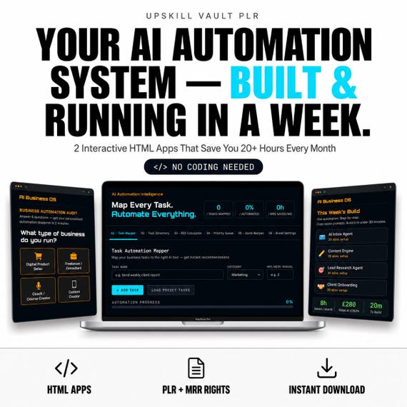 AI Automation Planner Bundle | PLR Digital Product | Business Automation Tool & Workflow System