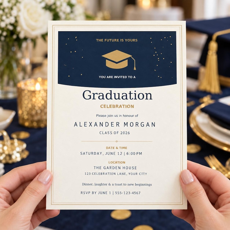 Graduation Party Invation Card Format Graduation Party Invitation, Grad Open House Invites With Photos ...