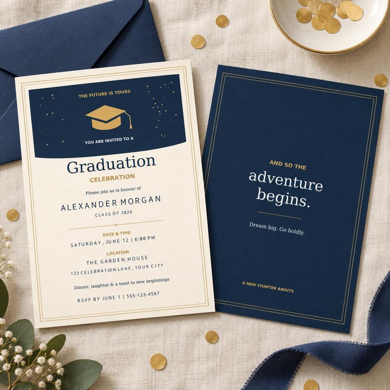 Graduation Party Invation Card Format Graduation Party Invitation, Grad Open House Invites With Photos ...