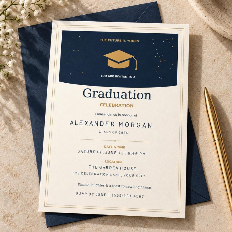 Graduation Party Invation Card Format Graduation Party Invitation, Grad Open House Invites With Photos ...