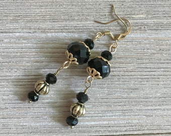 3742e Midnight Gold Pierced Earrings