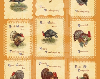 Thanksgiving Digital Collage Sheet - Vintage Toms