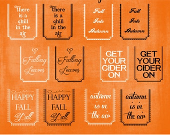 Fall Picture Tags No. 1 - Twelve Fun Digital .png Files to Adorn Your Fall Pictures