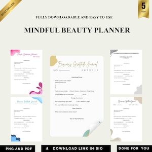 Zen Beauty Planer PNG PDF Radiance Ritual Log Meditatives Hautpflege Journal Self-Love Tracker Harmony Wellness Register Sacred Essence Guide