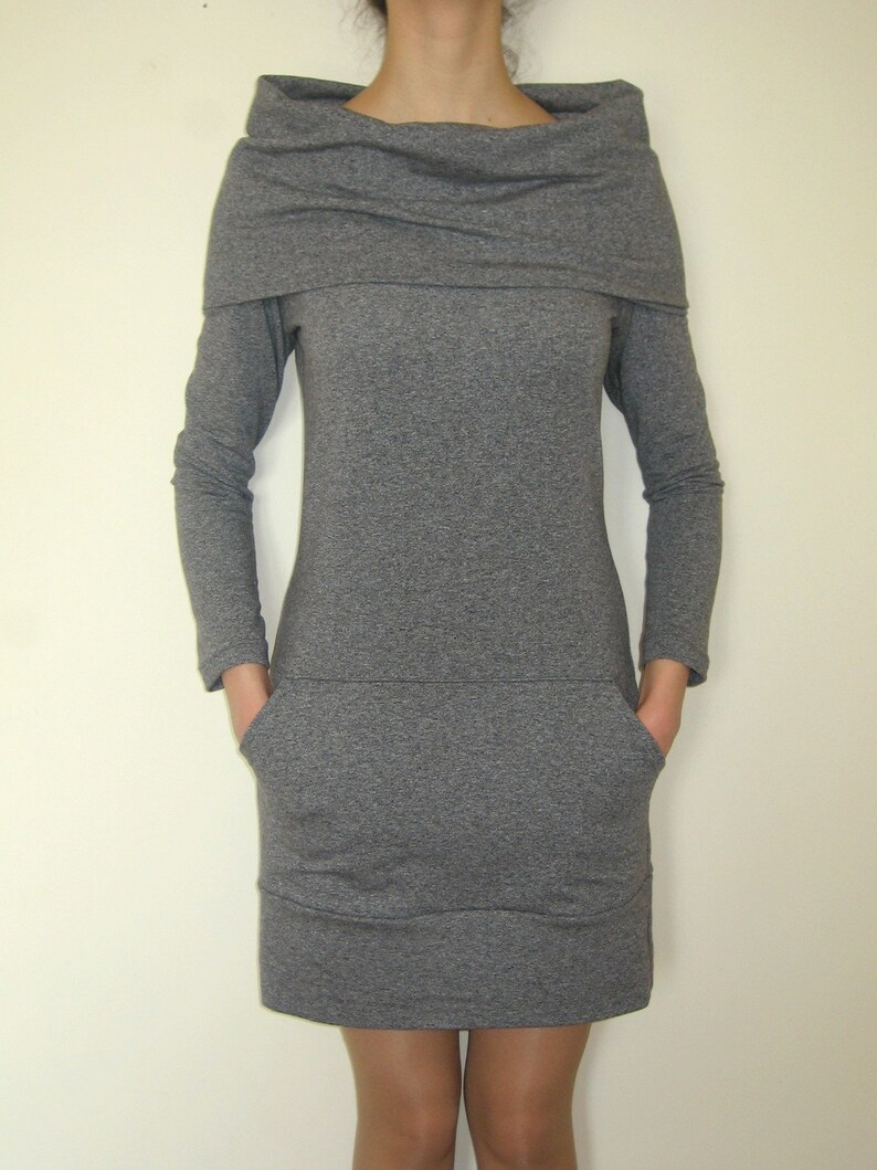 cowl neck tunic dress