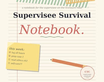 Supervision Hours Tracker for Associates | Pre Licensed Therapist Hour Log, Ethics Review, Case Prep Forms | Printable PDF + Excel
