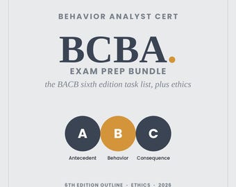BCBA Exam Prep Bundle 2026 | 370 Practice Questions, 2 Full-Length Mock Exams, 66-Slide Deck, Flashcards, Manual | BACB 6th Edition Prep