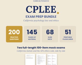 California Psychology Law and Ethics Exam Study Guide 2026 | Practice Questions, Mock Exams, Flashcards, Slide Deck | Printable PDF