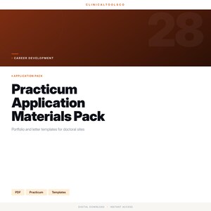 Psychology Doctoral Practicum Application Pack (CV, Personal Statement, Interview Prep) (Digital Download)