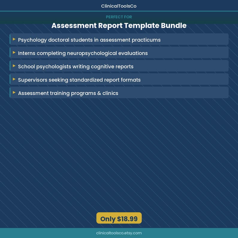 Psychology Assessment Report Template Bundle Cognitive Academic ...