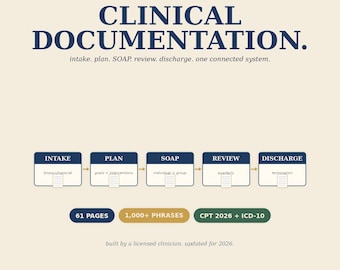 Therapy Notes Template Bundle | Clinical Documentation Forms for Therapists | 1000+ Progress Note Phrases | Fillable PDF + Word 2026