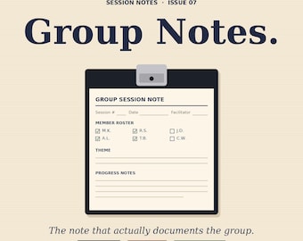Group Therapy Session Notes Template | Group Counseling Progress Notes | Per-Member Notes + Phrase Bank | for Therapists | PDF + Word