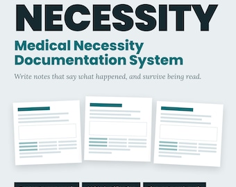 Medical Necessity Language Bank for Therapists | Golden Thread Documentation, 90837 Justification, Self Audit | PDF + Word