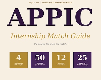 APPIC Internship Match Guide | AAPI Essays, Cover Letters + Interview Question Bank with Model Answers | PDF + Word