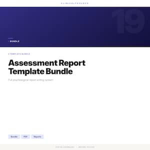 Psychology Assessment Report Bundle | Cognitive Academic Personality Testing Templates | Practicum Psychologist PDF
