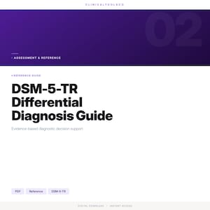 DSM-5-TR Differential Diagnosis Quick Reference Guide (Digital Download) | Clinician Cheat Sheet PDF