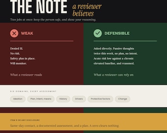 Risk Assessment Documentation Templates for Therapists | Safety Plan Form, Risk Note Structure, Chart Language | Word + PDF