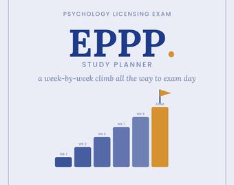 EPPP Study Planner 2026 | Psychology Licensing Exam Schedule + Habit Tracker | 12-Week 16-Week Plans | AATBS PsychPrep Ready | Printable PDF